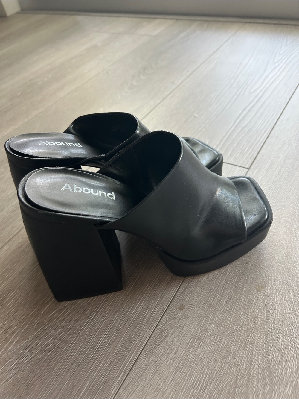 Abound Black Platform Block Mule Heels
